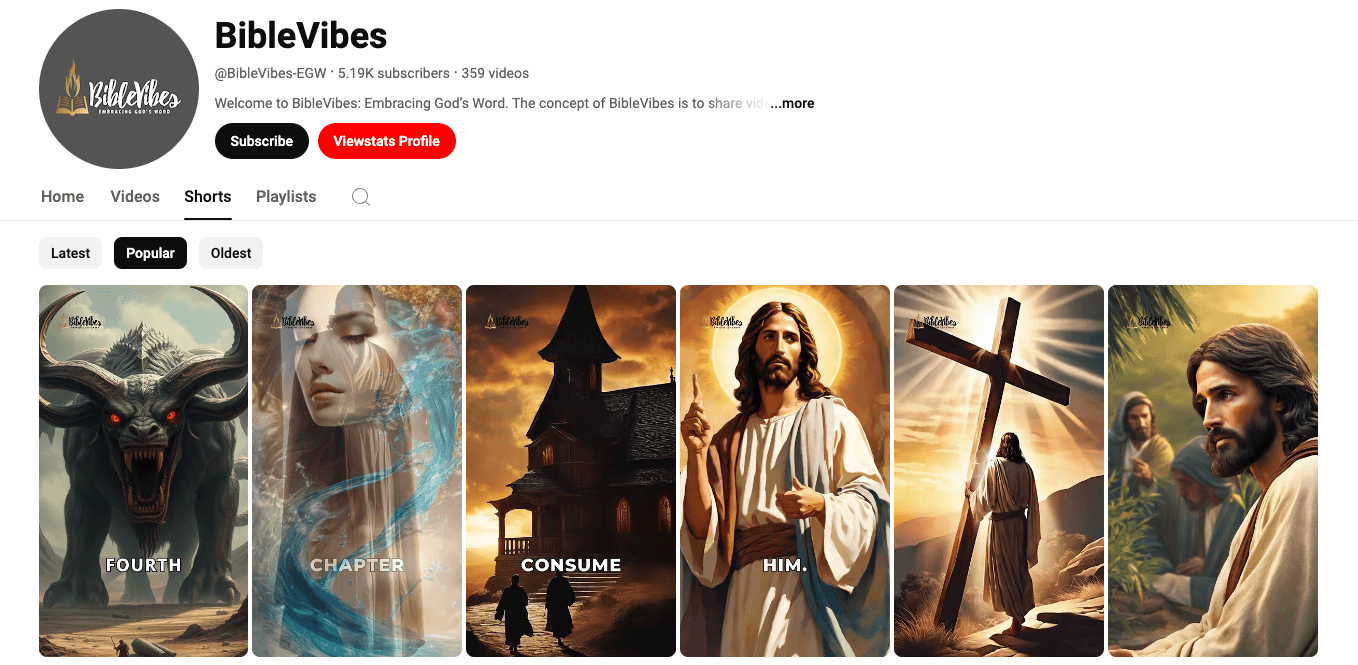 BibleVibes YouTube channel